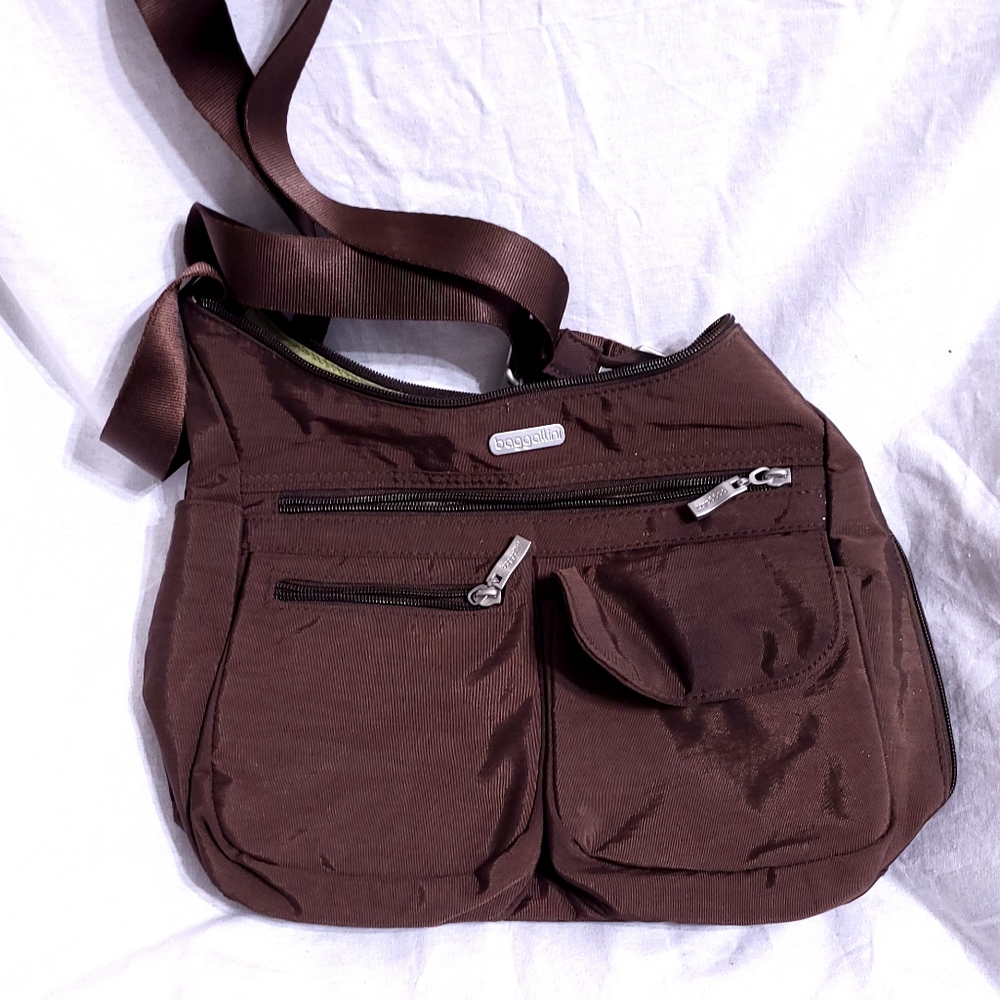 Baggallini Brown Shimmer Crossbody Bag